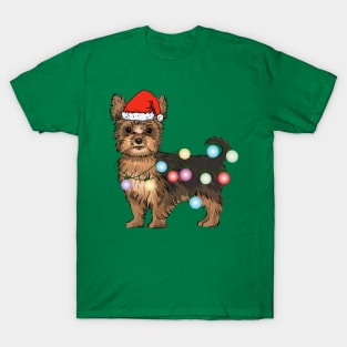 Yorkie Christmas Lights T-Shirt